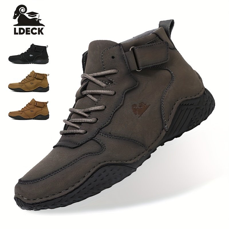 Men??s Trendy Solid High Top Boots, Comfy Non Slip Casual Durable Lace Up Shoes For Men??s Outdoor Activities - Image 7