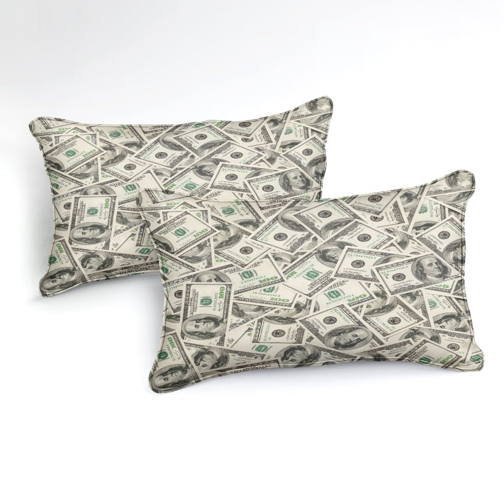 2/3-Piece Hundred Dollar Bill Money Print Duvet Cover Set - Image 2