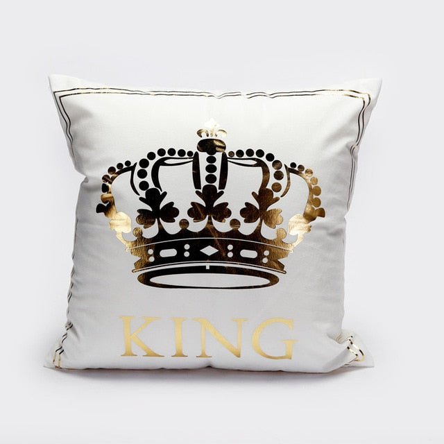 18?? White & Gold Printed Microfiber Throw Pillow Cover - Image 13