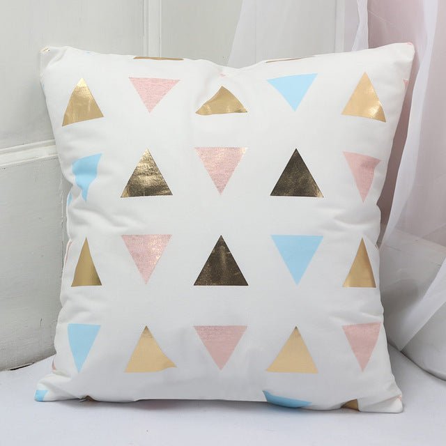 18?? White & Gold Printed Microfiber Throw Pillow Cover - Image 16