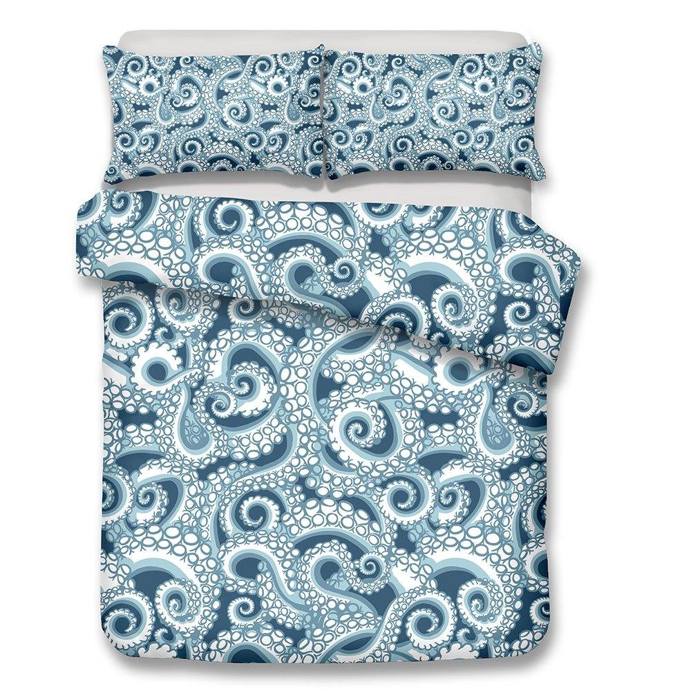 2/3-Piece Blue Octopus Pattern Duvet Cover Bedding Set - Image 2