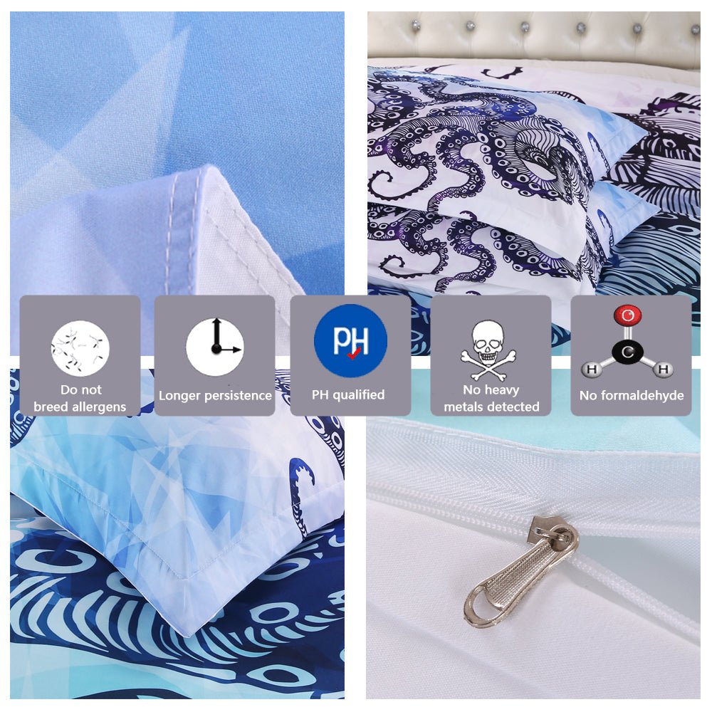 2/3-Piece Purple Octopus Duvet Cover Bedding Set - Image 4