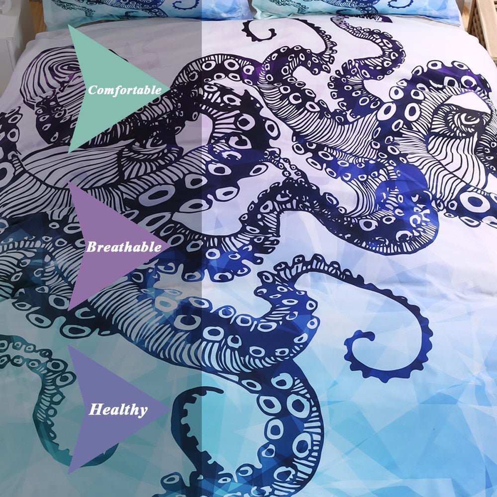 2/3-Piece Purple Octopus Duvet Cover Bedding Set - Image 3