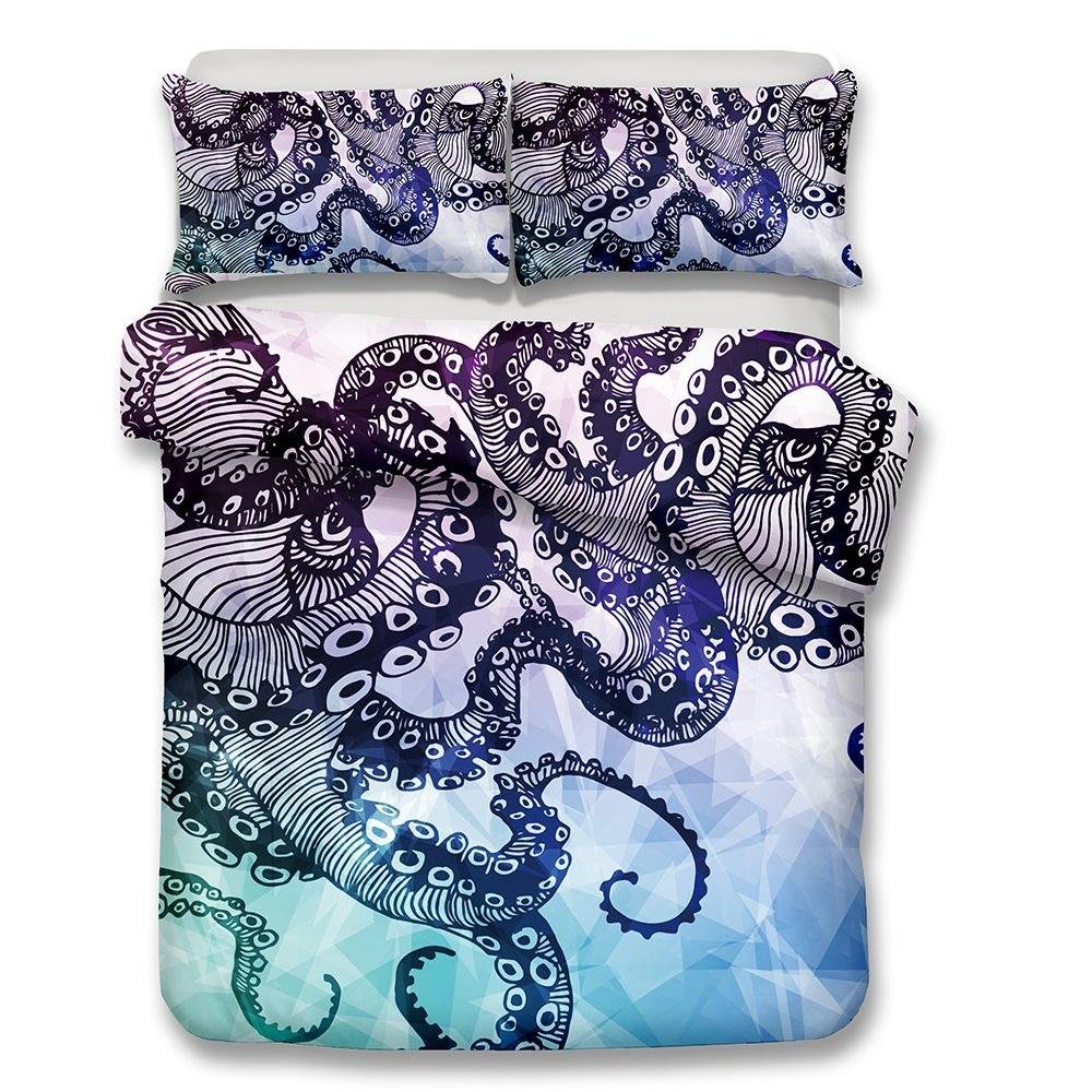 2/3-Piece Purple Octopus Duvet Cover Bedding Set - Image 2