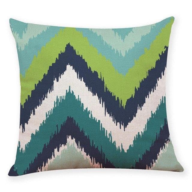18?? Blue / Green Geometric Pattern Throw Pillow Cover - Image 13