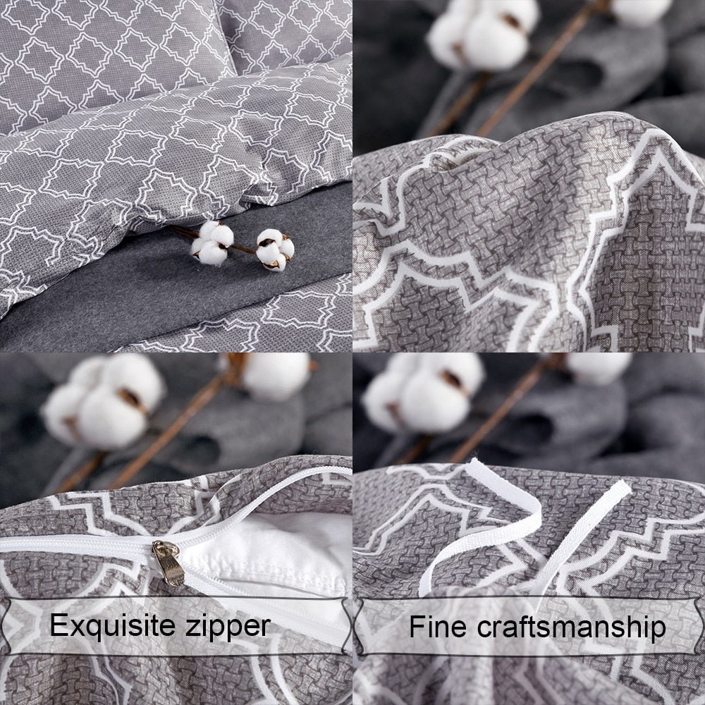 2/3-Piece Quarterfoil Lattice Pattern Duvet Cover Set - Image 4