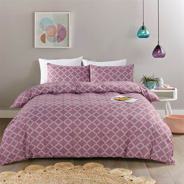 2/3-Piece Quarterfoil Lattice Pattern Duvet Cover Set - Image 6