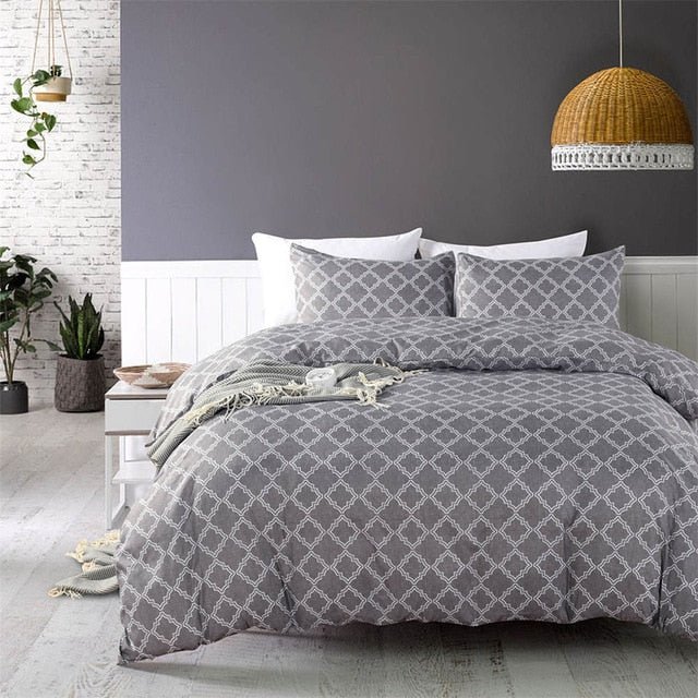 2/3-Piece Quarterfoil Lattice Pattern Duvet Cover Set - Image 11