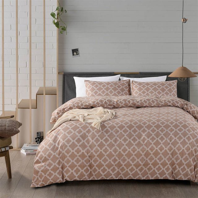 2/3-Piece Quarterfoil Lattice Pattern Duvet Cover Set - Image 5