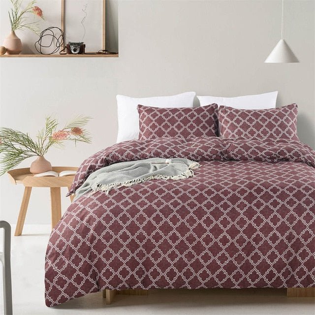 2/3-Piece Quarterfoil Lattice Pattern Duvet Cover Set - Image 7