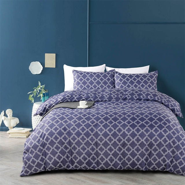 2/3-Piece Quarterfoil Lattice Pattern Duvet Cover Set - Image 8