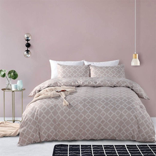 2/3-Piece Quarterfoil Lattice Pattern Duvet Cover Set - Image 2