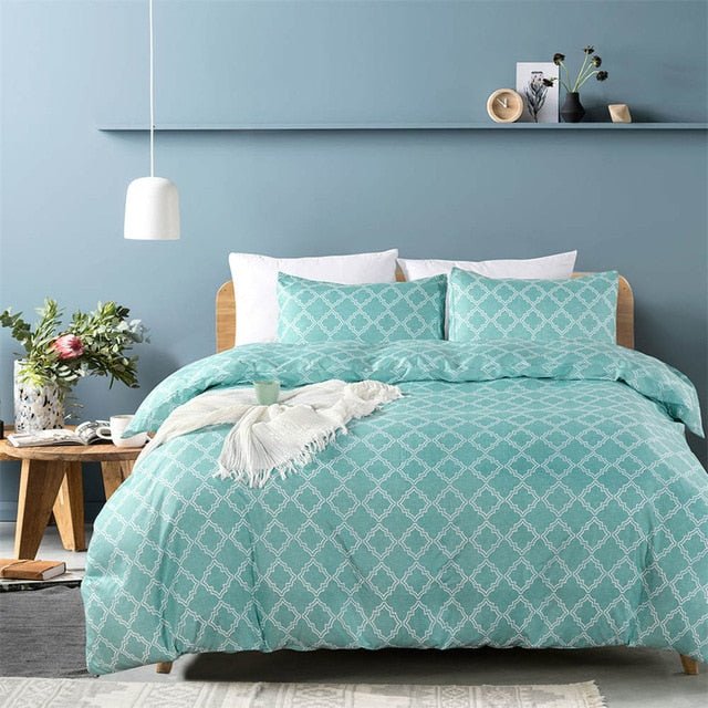 2/3-Piece Quarterfoil Lattice Pattern Duvet Cover Set - Image 9