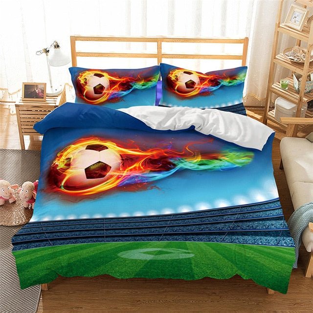 2/3-Piece Action Soccer Ball Duvet Cover Bedding Set - Image 6