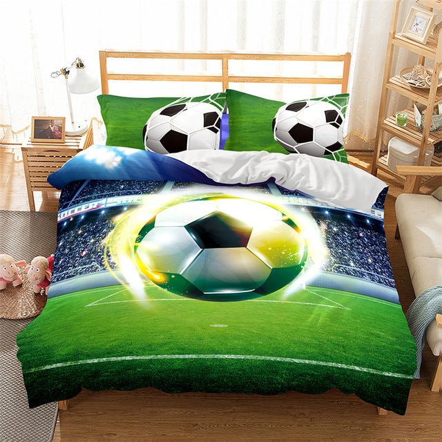 2/3-Piece Action Soccer Ball Duvet Cover Bedding Set - Image 7