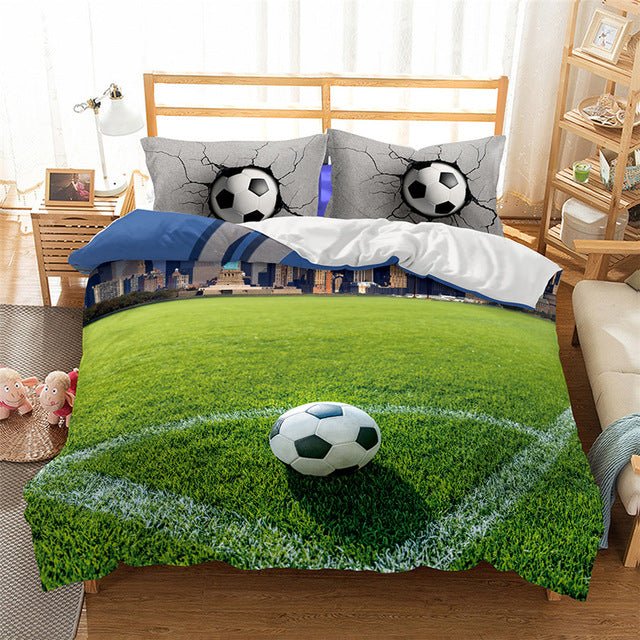2/3-Piece Action Soccer Ball Duvet Cover Bedding Set - Image 9