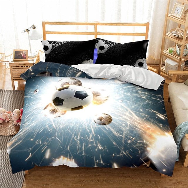2/3-Piece Action Soccer Ball Duvet Cover Bedding Set - Image 10