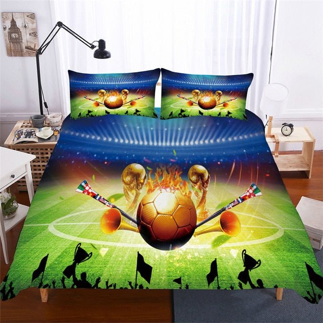 2/3-Piece Action Soccer Ball Duvet Cover Bedding Set - Image 13