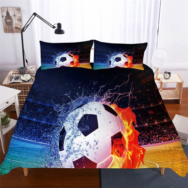2/3-Piece Action Soccer Ball Duvet Cover Bedding Set - Image 8